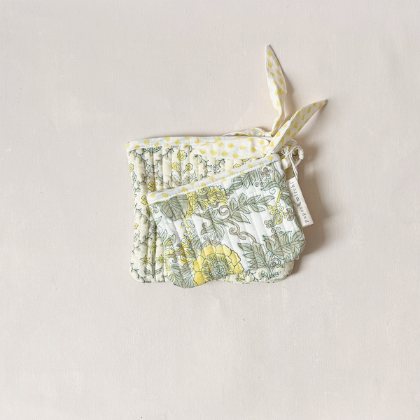 Zipper Pouch Set Floral Buttercream