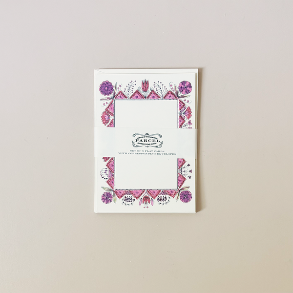 Colorful Folk Frame Note Card Set