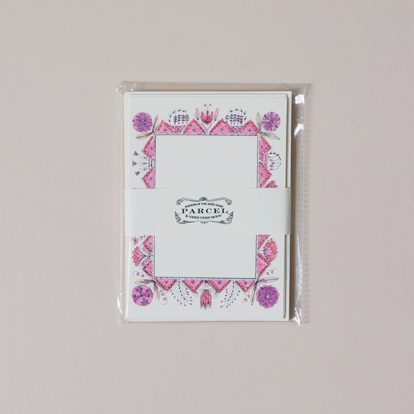 Colorful Folk Frame Note Card Set