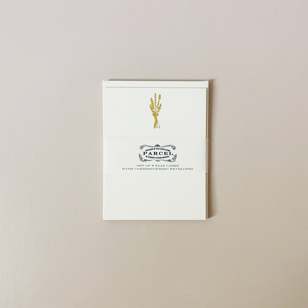 Gold Lavender Sprig Note Card Set