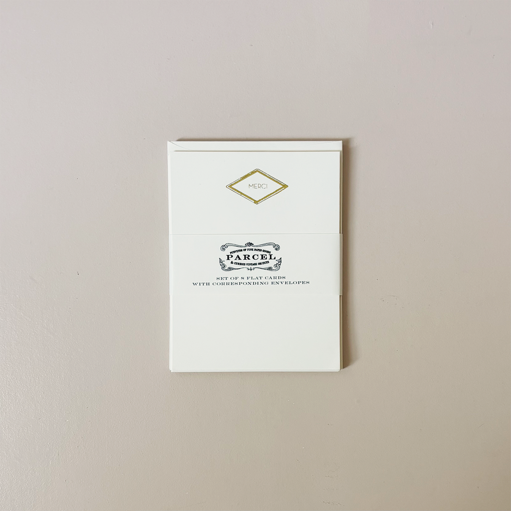 Gold Merci Note Card Set