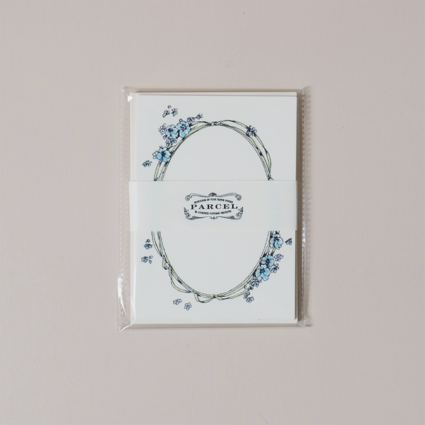 Oval Floral Frame Note Card Set