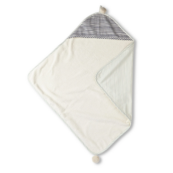 Hooded Towel Sea Stripe