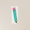 Aqua Pencil Embroidered Bookmark
