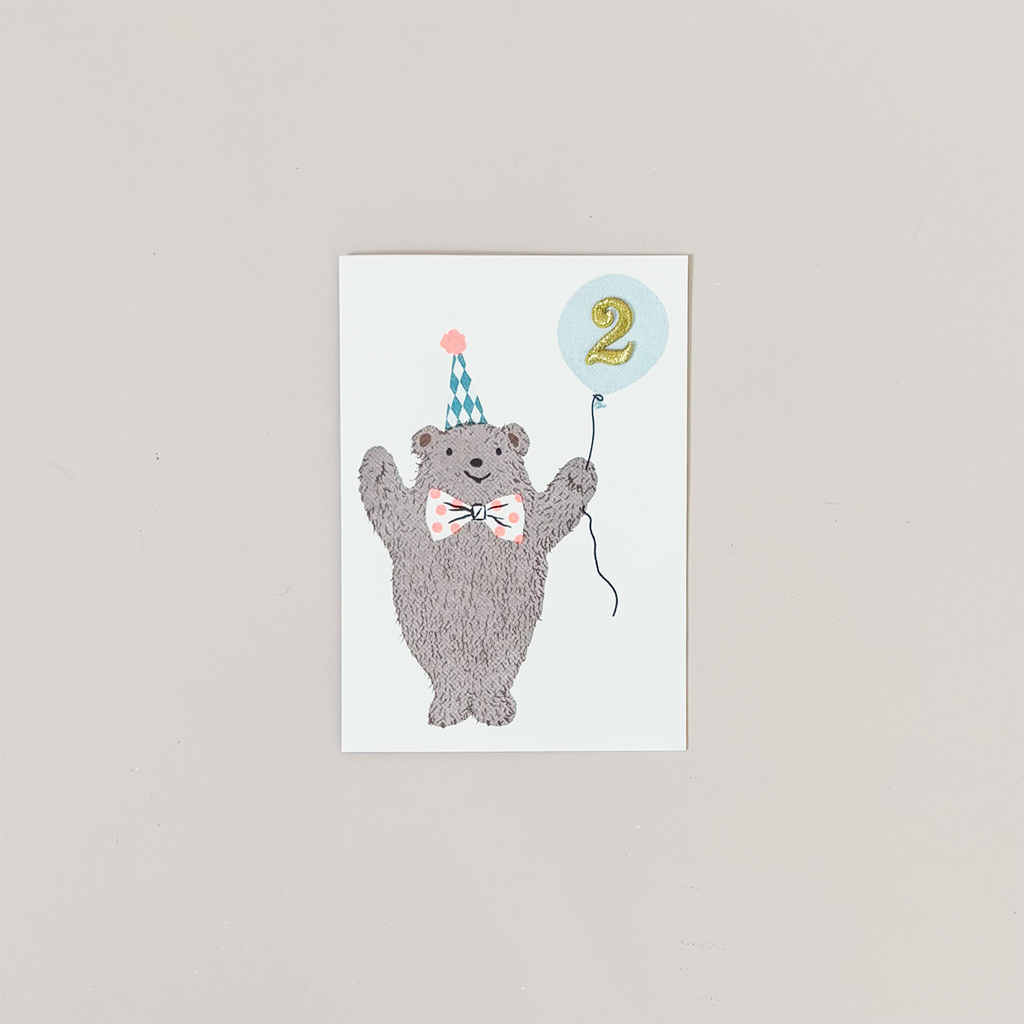 Bear 2nd Birthday Note Card