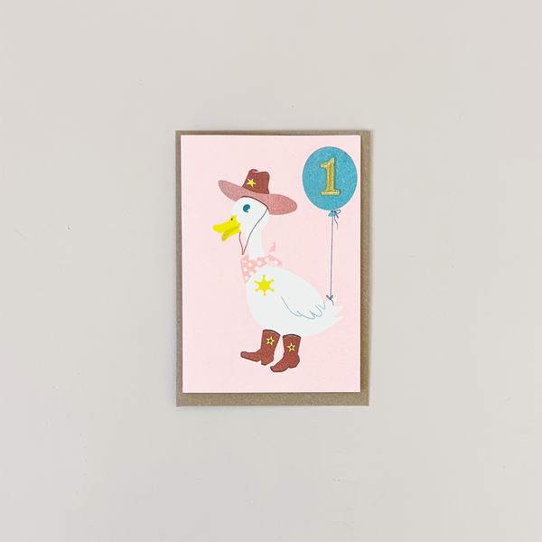 Duck 1st Birthday Note Card