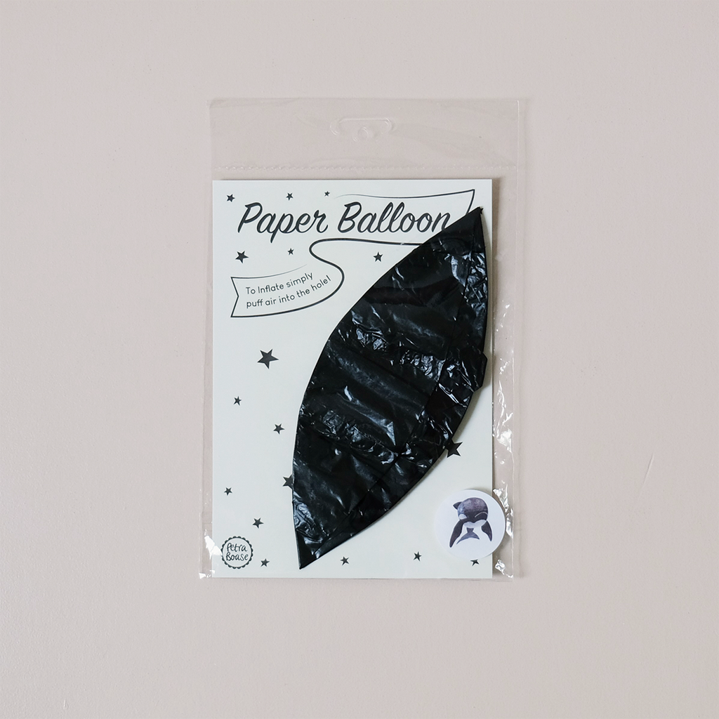 Japanese Paper Balloon Black Whale