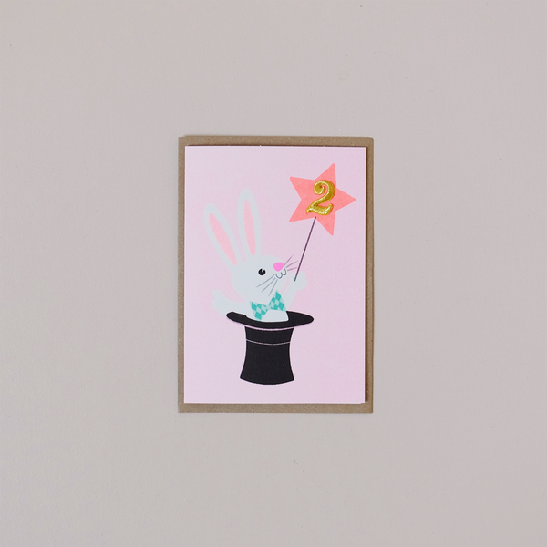 Magic Rabbit 2nd Birthday Note Card