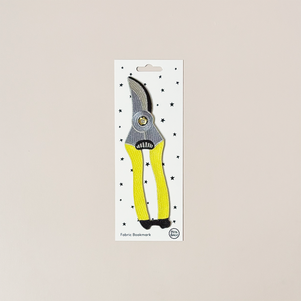 Yellow Gardening Secateurs Embroidered Bookmark