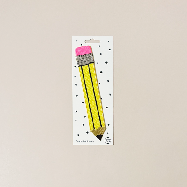 Yellow Pencil Embroidered Bookmark