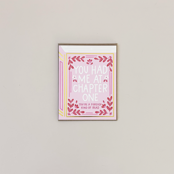 You Had Me At Chapter One Note Card