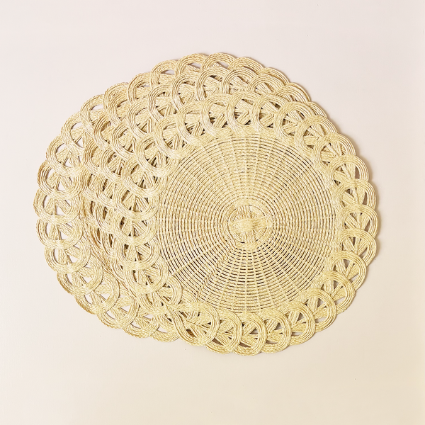 Braided Raffia Placemat Set/4