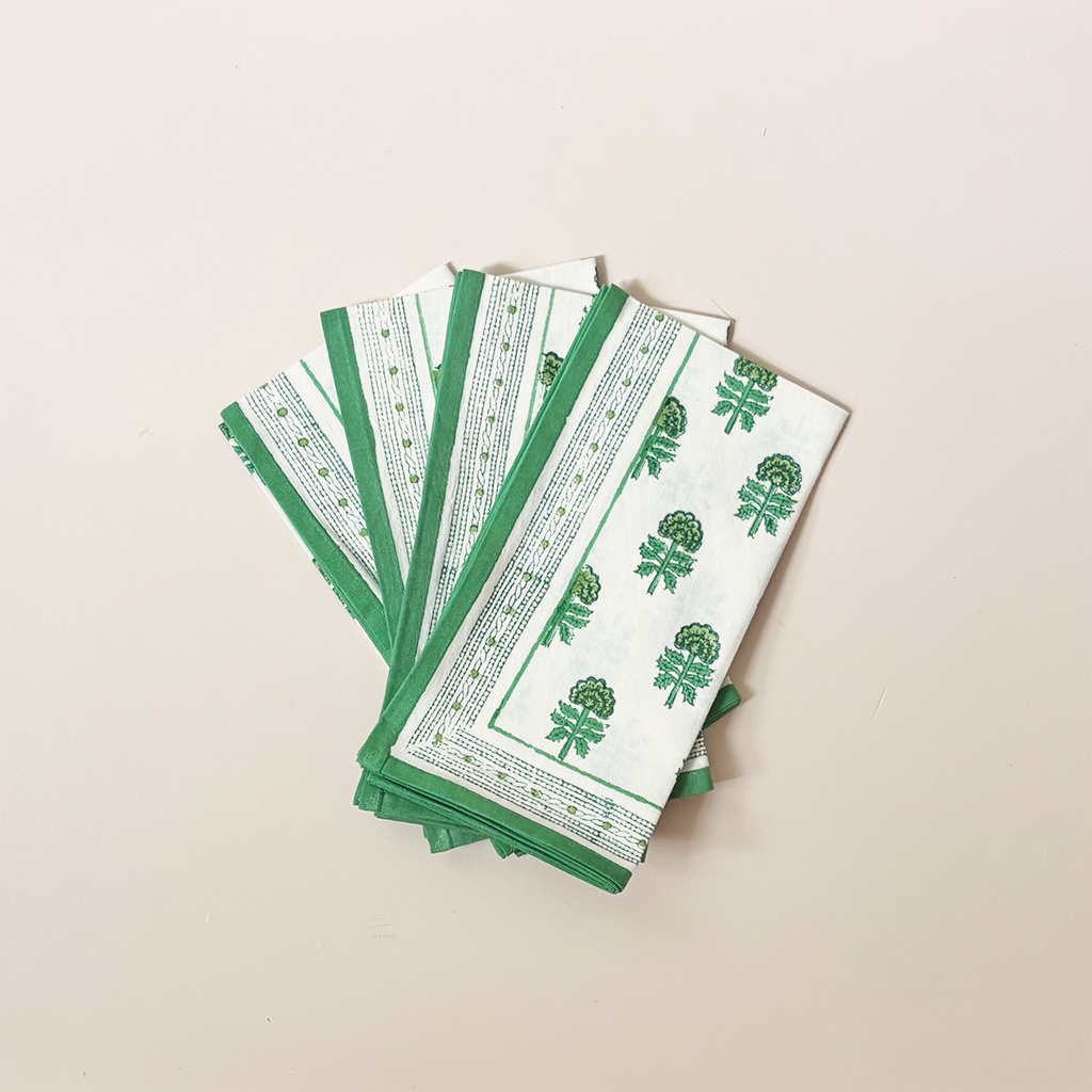 Chardonnay Green Napkins Set/4