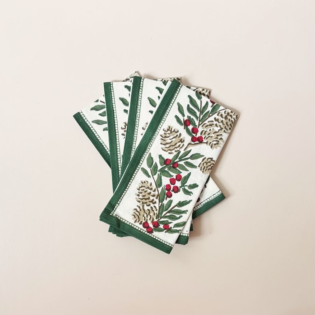 Christmas Garland Napkins Set/4