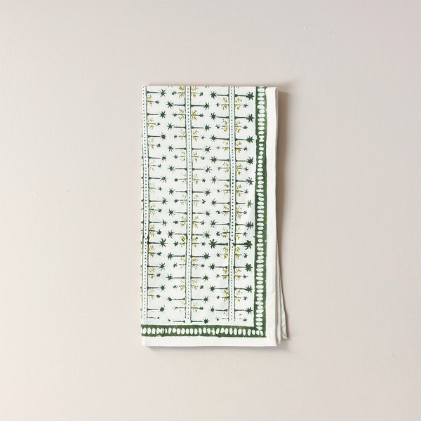 India Hicks Palm Ave Hunter Green Napkins Set/4