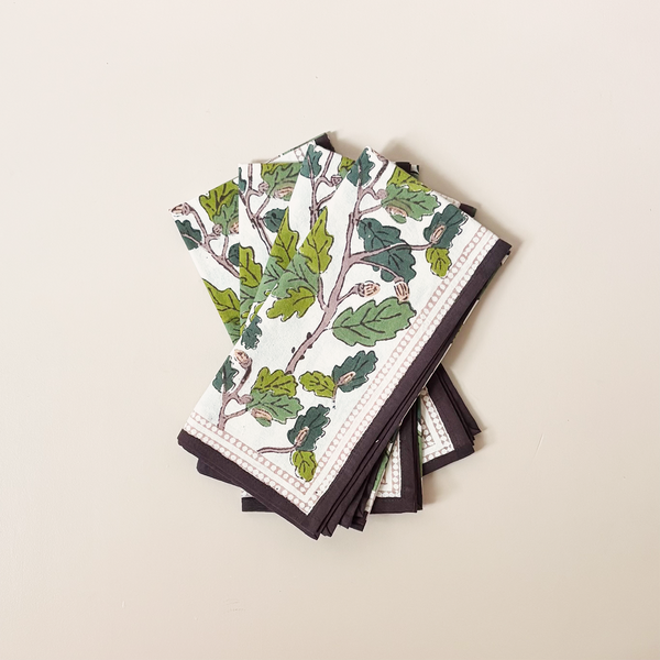 Oak & Acorn Napkins Set/4