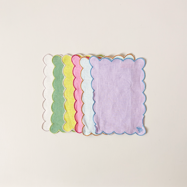 Scalloped Buti Cocktail Napkins Set/6