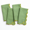 Scalloped Buti Napkin Set/4 Forest Shade
