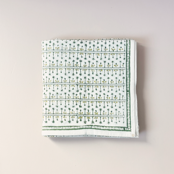 India Hicks Palm Ave Hunter Green Tablecloth 60" x 120"