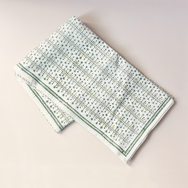 India Hicks Palm Ave Hunter Green Tablecloth 60" x 120"