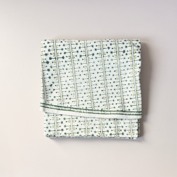 India Hicks Palm Ave Hunter Green Tablecloth 90" Round