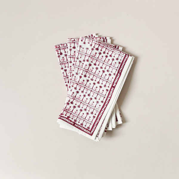 India Hicks Palm Ave Blush Napkins Set/4