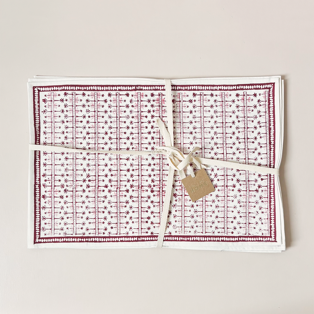 India Hicks Palm Ave Blush Placemats Set/4