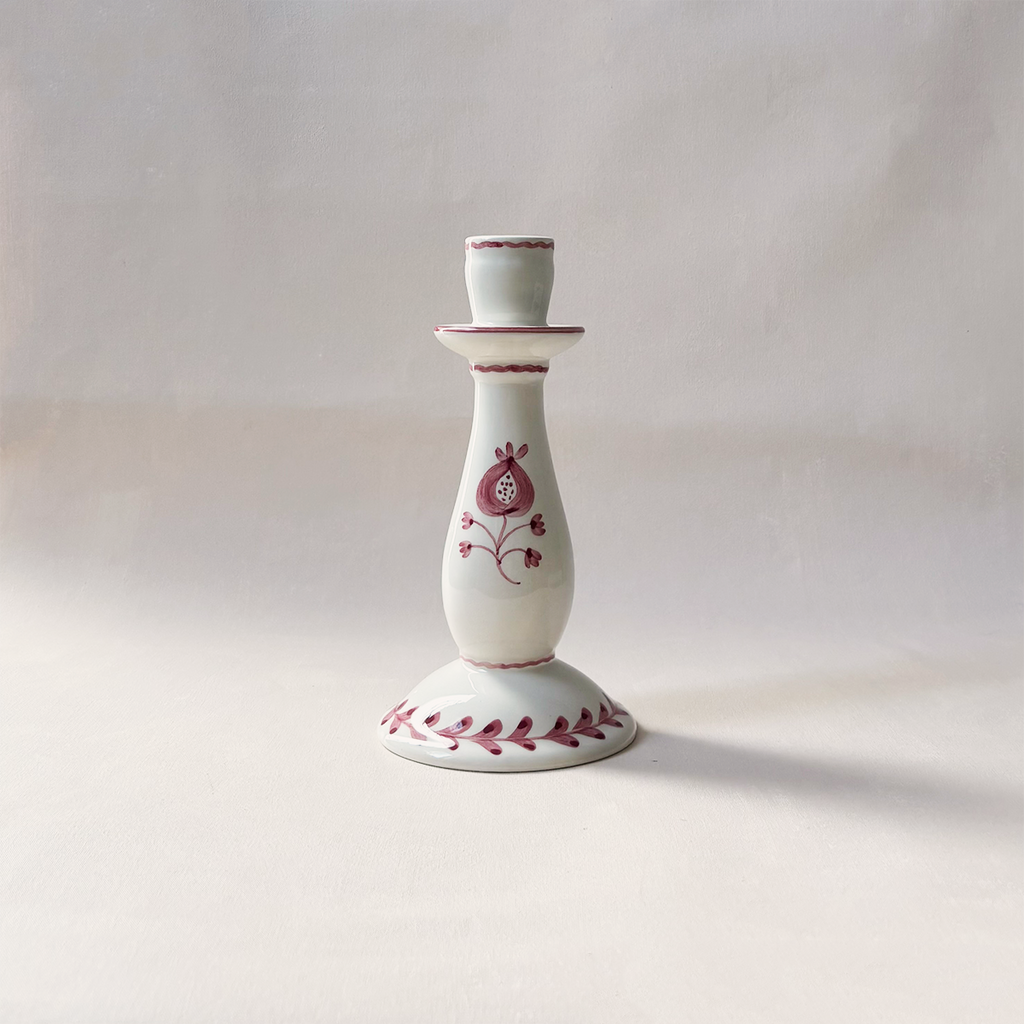 Pomegranate Duet Rose Candlestick