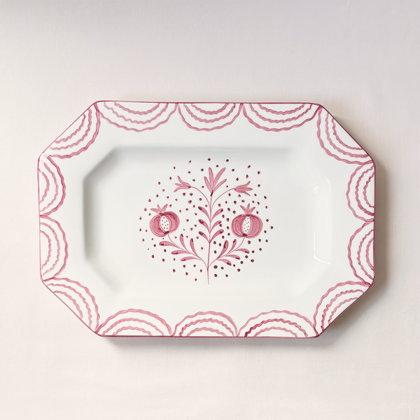 Pomegranate Duet Rose Serving Platter