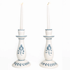 Pomegranate Trio Vine Teal Candlestick