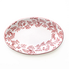 Sicilian Scroll Work Oval Tray Red