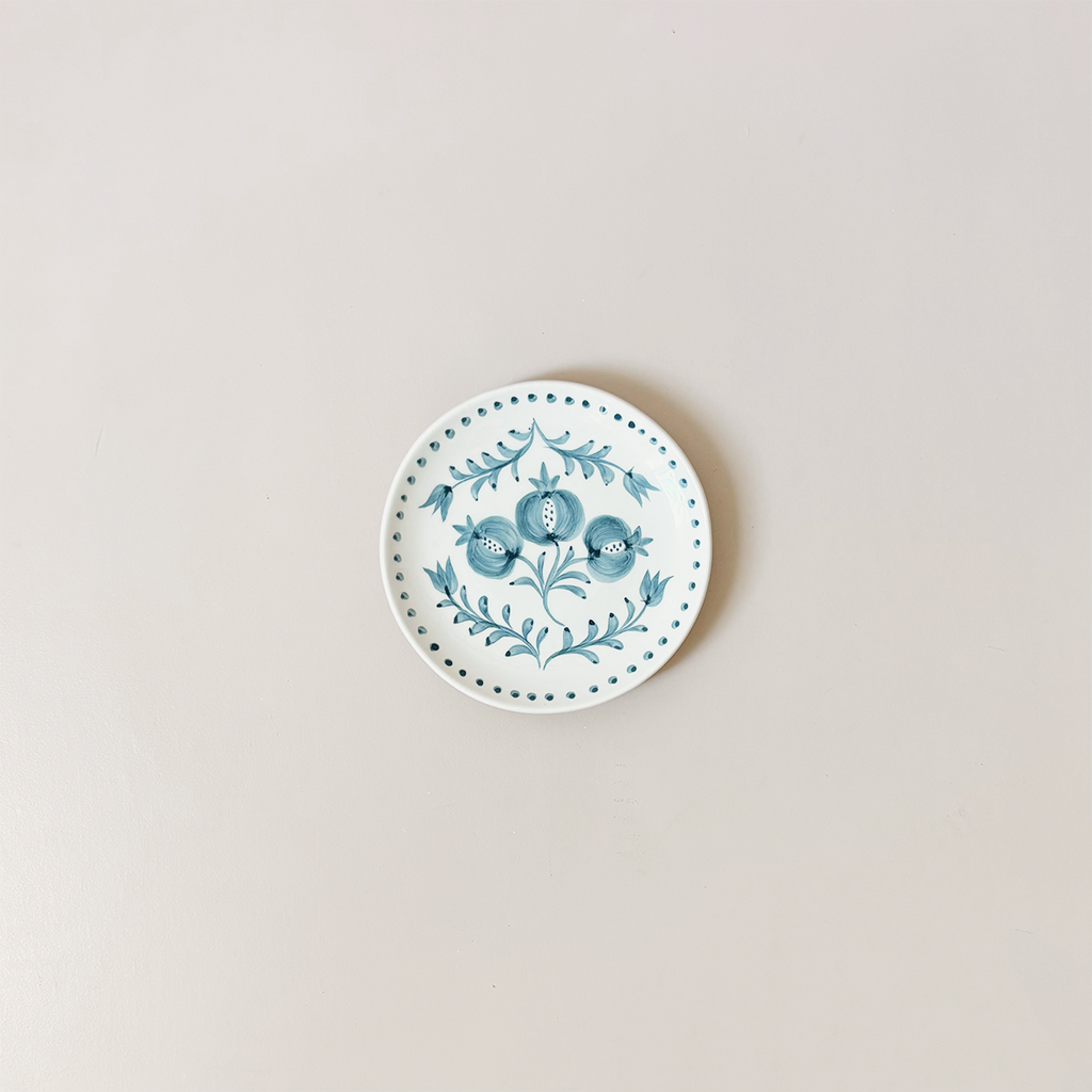 Pomegranate Trio Vine Teal Appetizer Plate