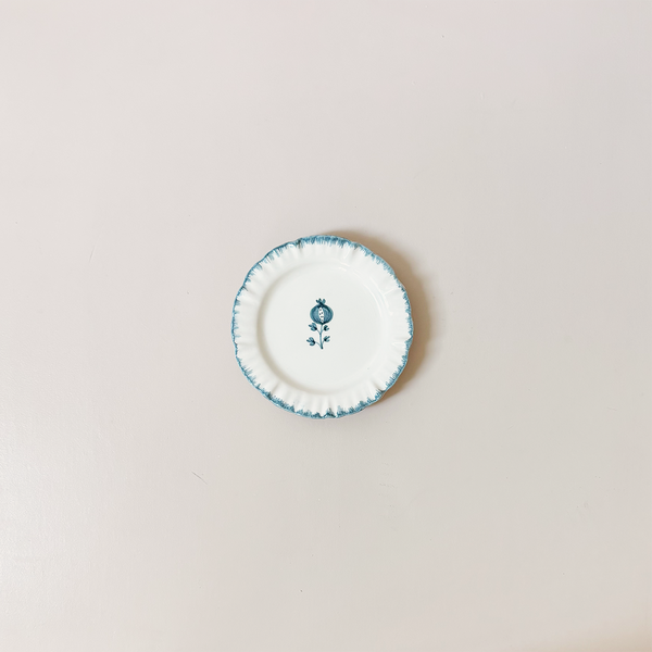 Ruffled Teal Appetizer Plate