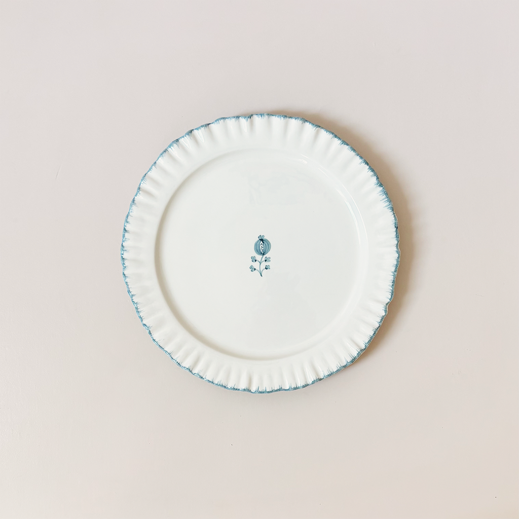 Ruffled Teal Dinner Plate