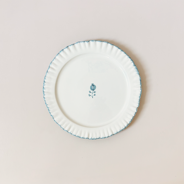Ruffled Teal Dinner Plate