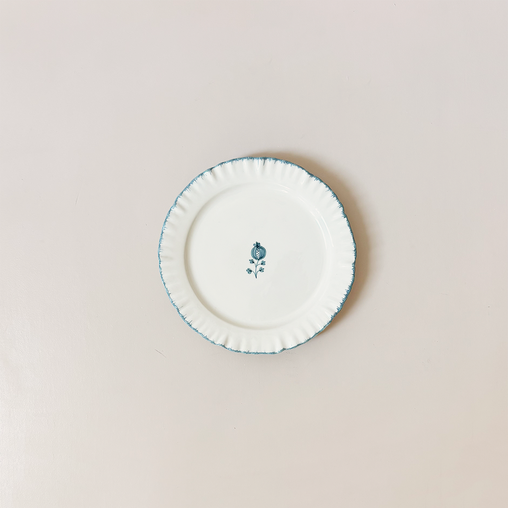 Ruffled Teal Salad Plate