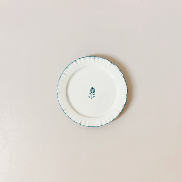 Ruffled Teal Salad Plate