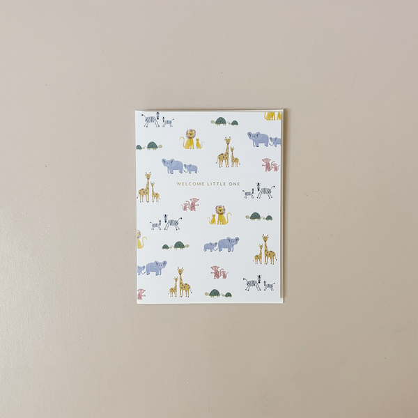 Welcome Baby Animals Note Card