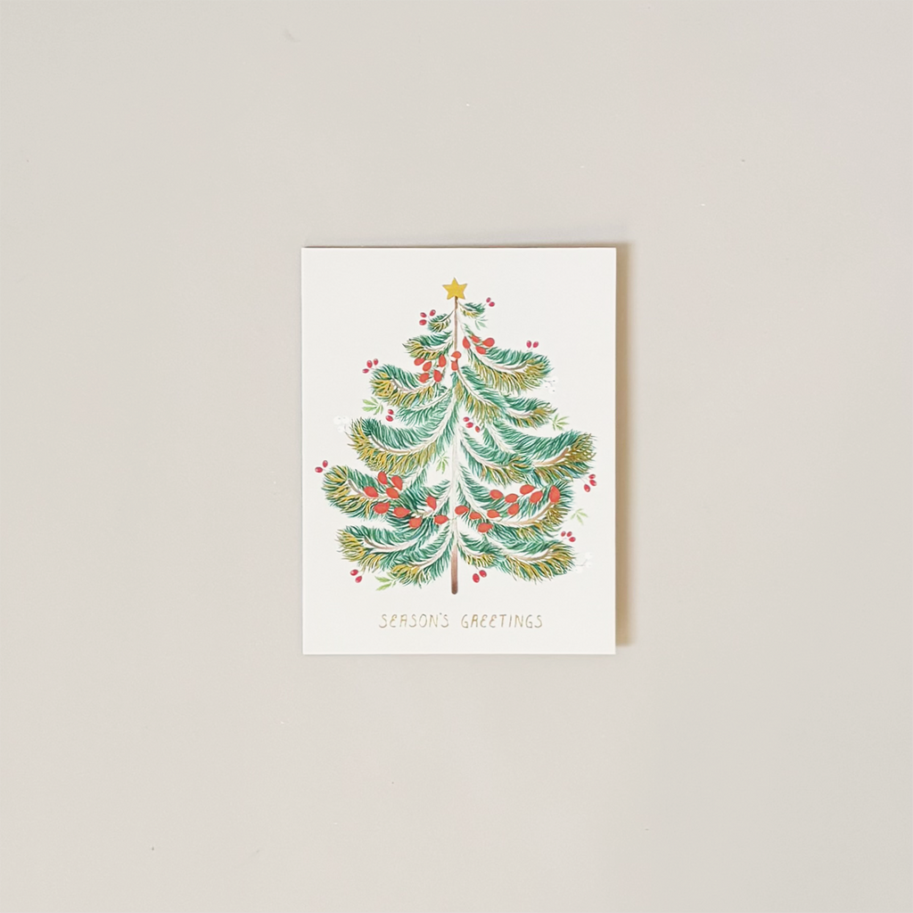 Festive Evergreen Note Card