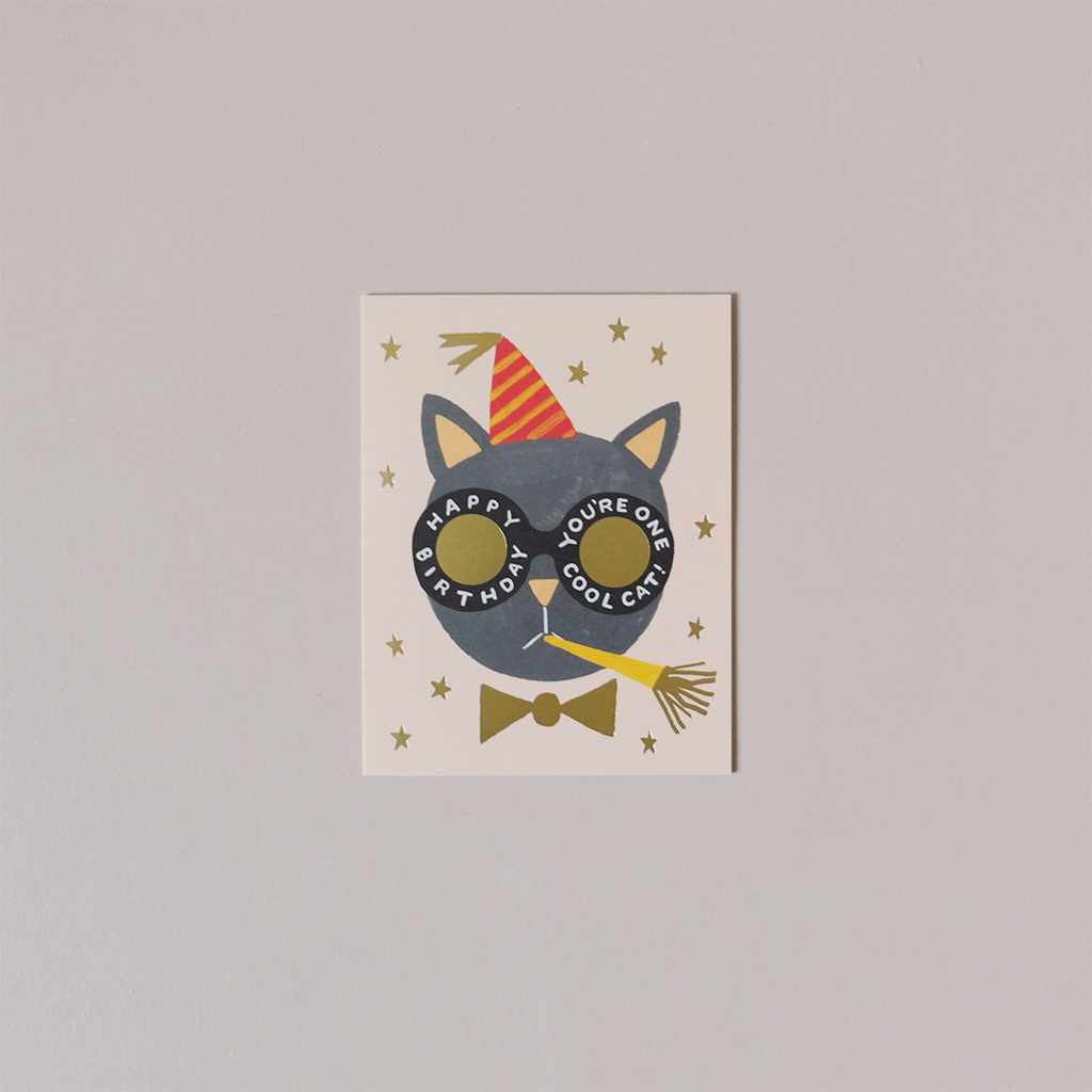 Birthday Cat Note Card