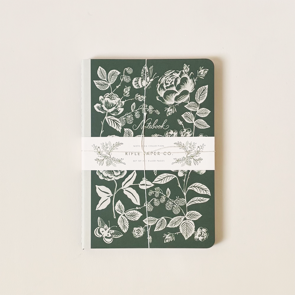 English Rose Stitched Notebook Set