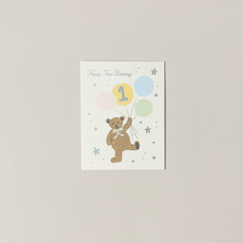 First Birthday Bear Note Card