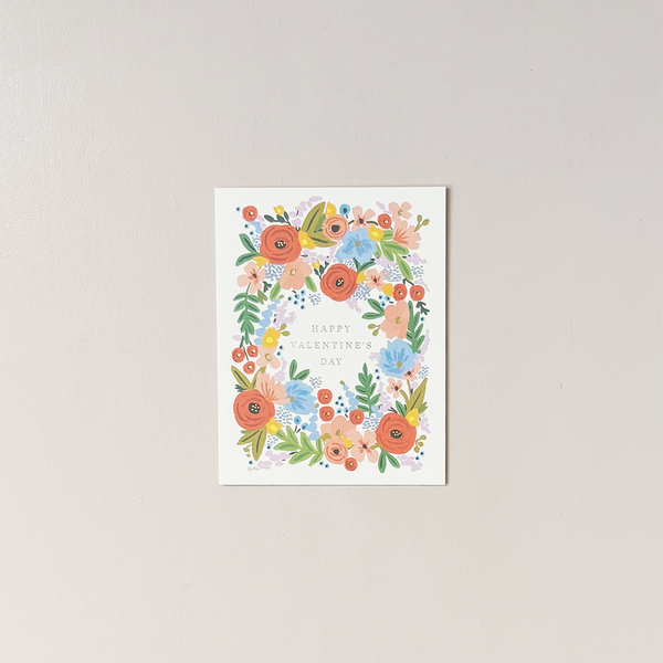 Floral Valentine's Day Note Card