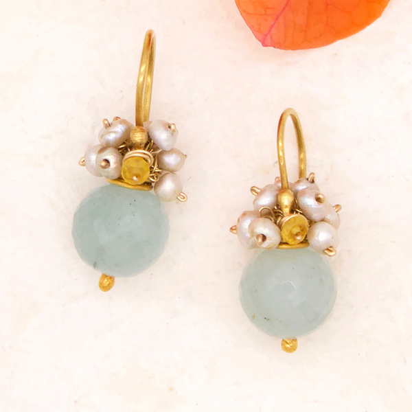 Aquamarine Sky Fringe Earrings