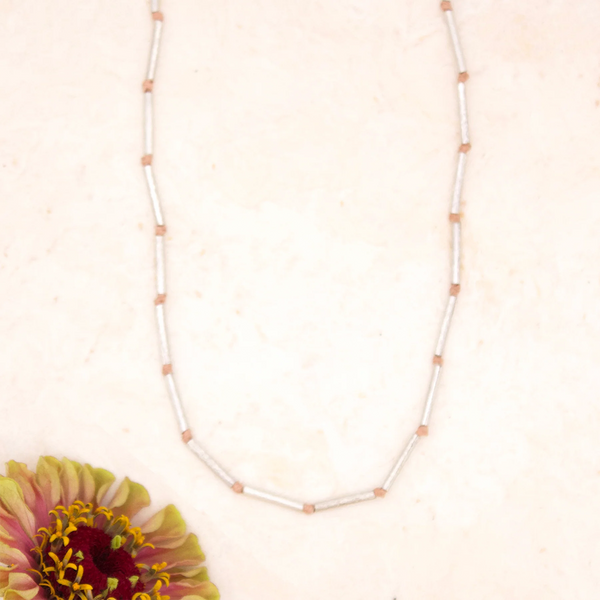 Brushed Silver Strand Necklace