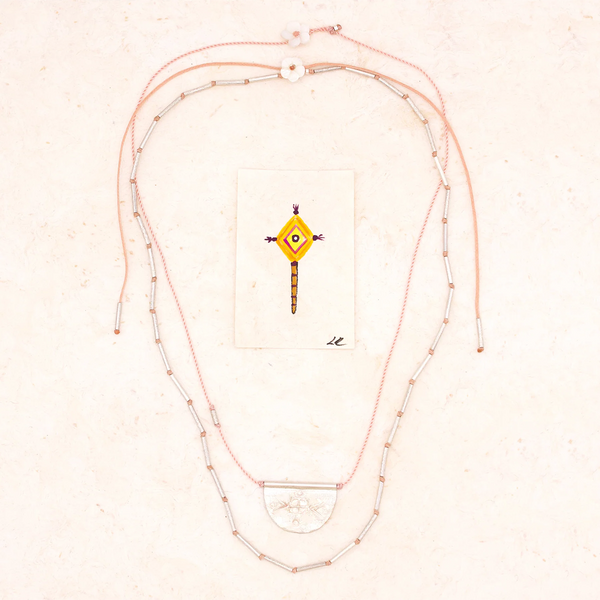 Brushed Silver Strand Necklace