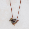 Carved Stone Winter Bird Necklace