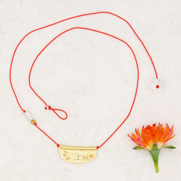 Silver Papel Picado Talisman Necklace