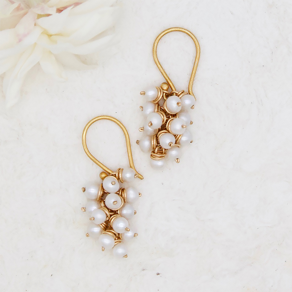 Japanese Pearl Cluster Earrings