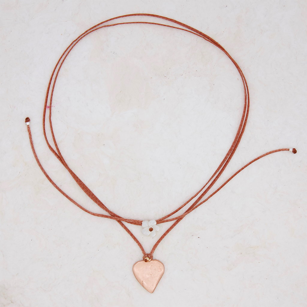 Rosey Large Heart Milagro Necklace
